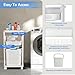 CATGOOD White Two-Tier Laundry Basket for Home Bathroom, Portable Rolling Laundry Bin with 2 Removable Baskets and Wheels, Suitable for Bathroom, Laundry Room, Living Room, Bedroom