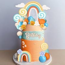 Groovy Cake Toppers Boho Cake Decorations with Flowers Candys Paws for Birthday Party Boho Groovy