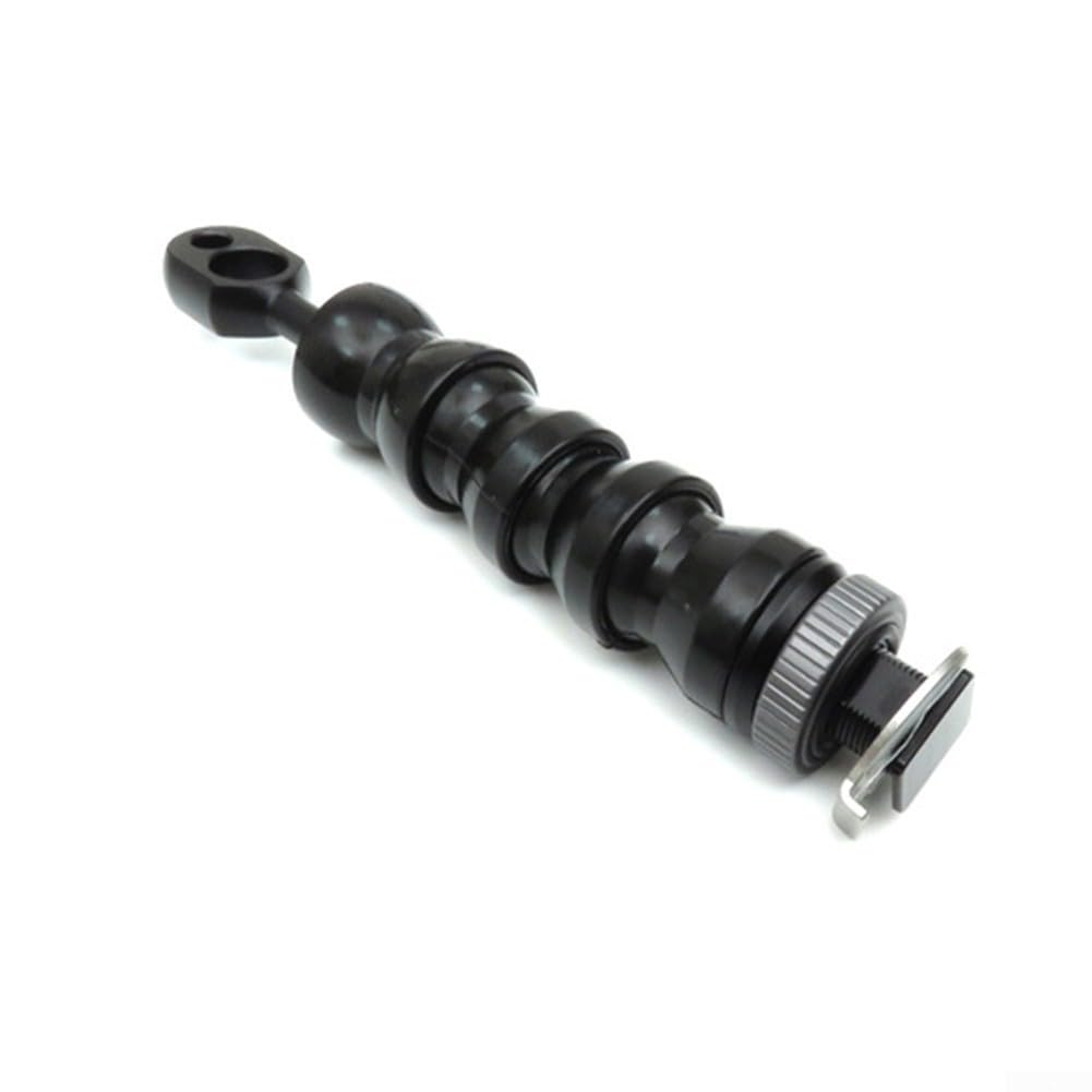 Braccio leggero flessibile per fotocamera subacquea, in acciaio inox SS316 con testa YS e supporto Hot Shoe, opzioni di giunzione 4/6/8/10, nero (4 giunti)