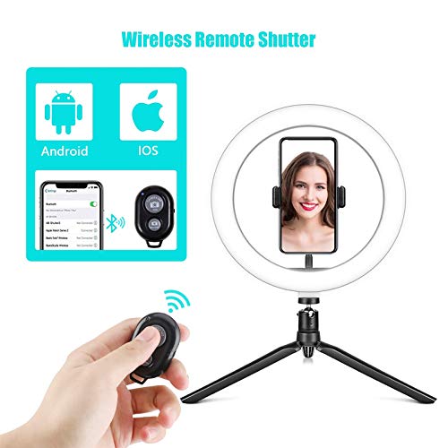 Ringlicht mit Stativ 10 Zoll, Selfie Ringleuchte, LED lichtring Laptop, Dimmbare Tischringlicht für YouTube, TikTok… – Bild 4