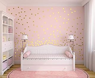 Easy Peel Stick Gold Wall Decal Polka dot Wall Sticker Safe on Wall- Removable Kids Nursery Room Decor Circle Dot Decals Sticker 80pcs/ Set YYU-17 (Gold 4.8cm/pcs)