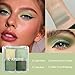 K'APEINE Eyeshadow Palette,Light Green Eye Shadow Matte Glitter Makeup Palette 4 Colors Mini High Pigmented Eyeshadows Long-lasting for Woman Girls Party,Music Festival, Stage Performance,Appointment