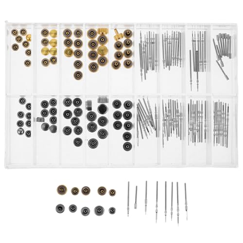 DEARMAMY 1箱の時計クラウン修理キット、バネ棒とステムエクステンダー付き、腕時計のメンテナンス用交換部品