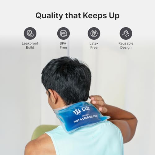 Image of Cult Reusable Hot & Cold Gel Pack with Eye Mask for Puffiness, Headache, Migraine, Eye Strain, Injuries, Muscle Recovery & Everyday Pain Relief - Pack of 3