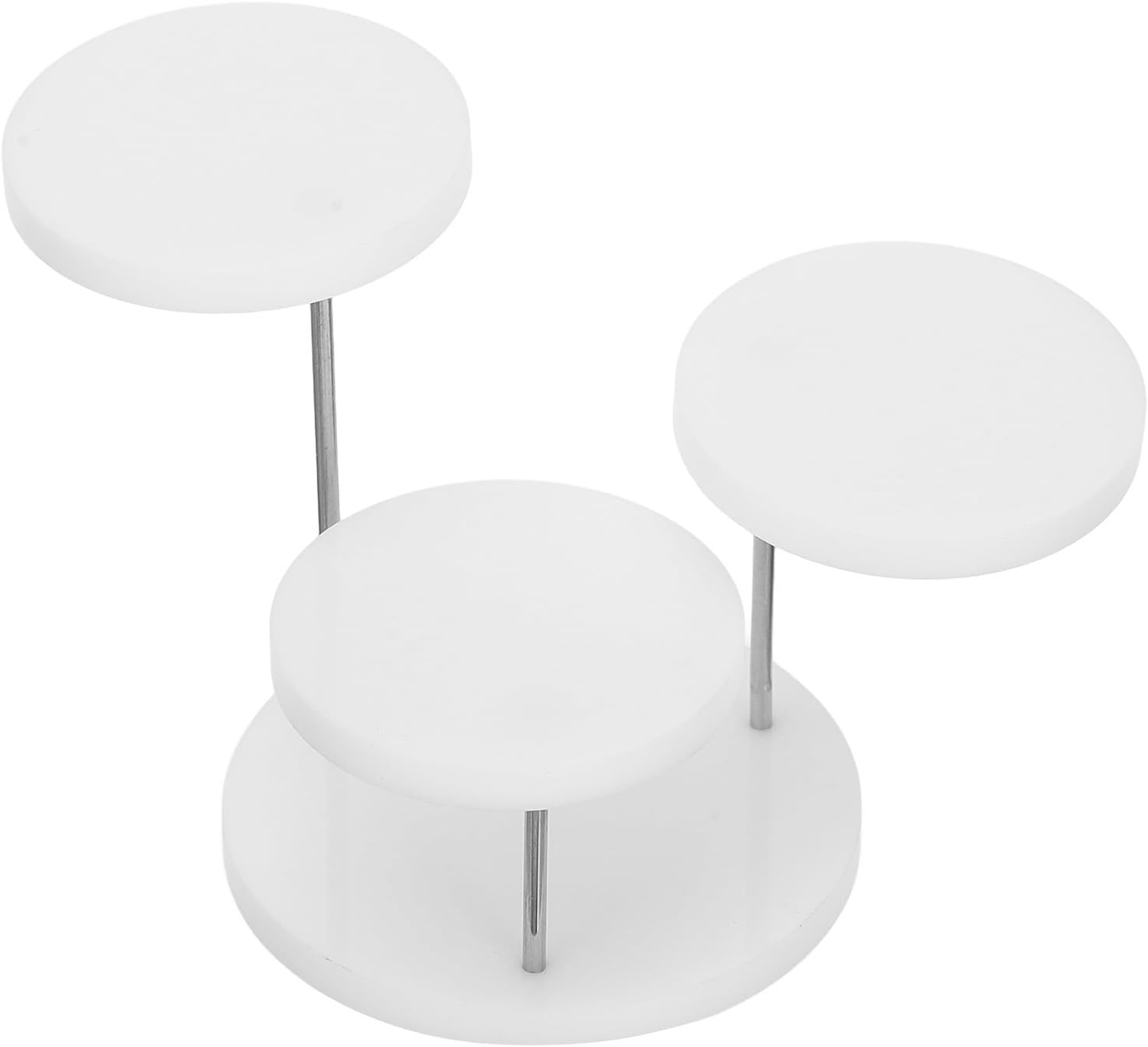 3-tier Jewelry Display Stand for Rings and Earrings White round Jewelry Organizer Tower Necklace and Bracelet Holder and Home Storage