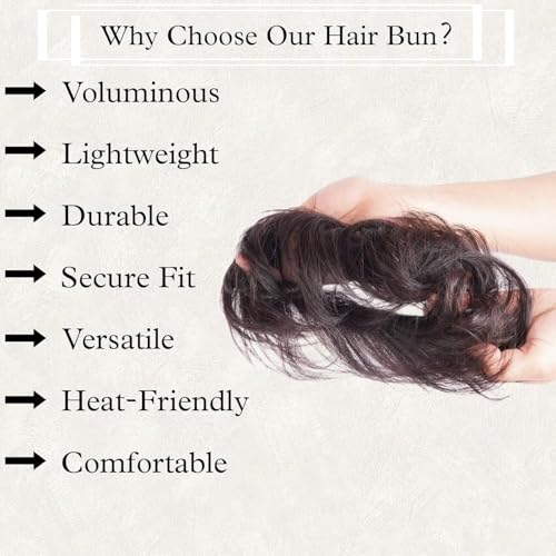 Image of Human Hair Messy Bun for Women | Brown Elastic Hair Bun Scrunchie | Natural Look, Heat Resistant & Reusable Juda for Daily Wear & Parties, Pack Of 1