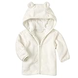 XWDA Baby Boys Girls' Micro Fleece Jacket Lined Hoodies Kids Warm Solid Zipper Up Coat