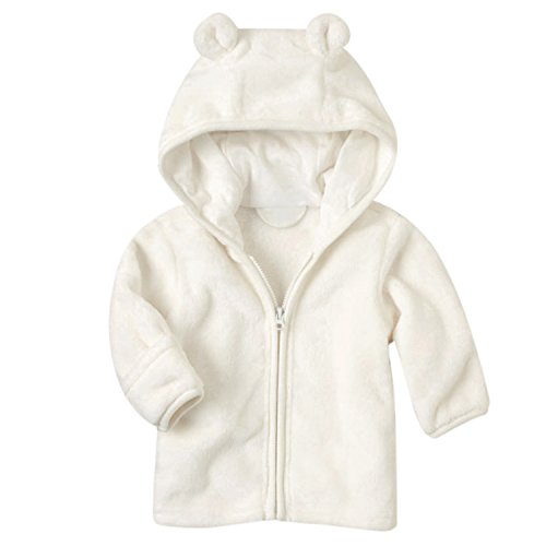 XWDA Baby Boys Girls' Micro Fleece Jacket Lined Hoodies Kids Warm Solid Zipper Up Coat