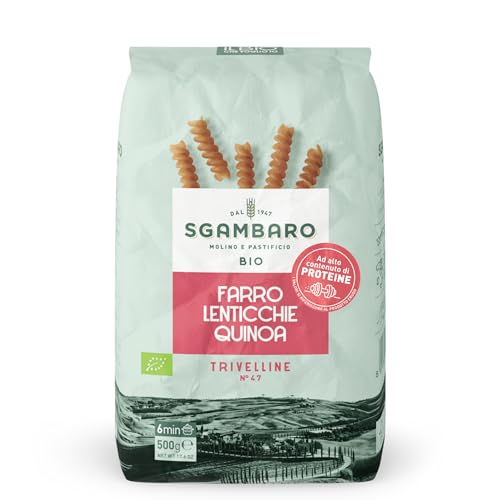 Sgambaro Pasta Bio Trivelline N.47-500 g con Farina di Farro,