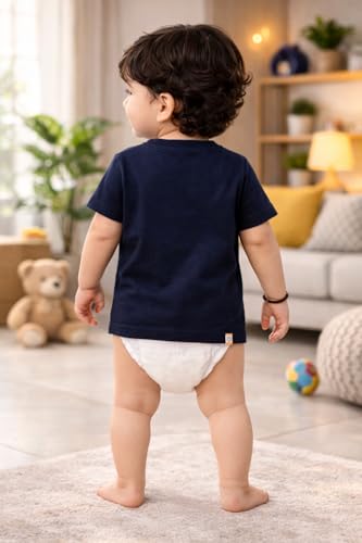 Image of BODYCARE Kids Inafant Placement Print Boys Round Neck Half Sleeves Cotton T-Shirt | Skin Friendly Regular Fit | Soft Breathable Fabric Comfortable & Durability | Pack of 1 | Mustard | Age 6-12 Months