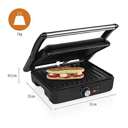 Tristar GR-2868 Kontaktgrill - 29 x 24 cm Grillfläche - inklusive praktischem Schaber - mit Antihaftbeschichtung - 2200… – Bild 4