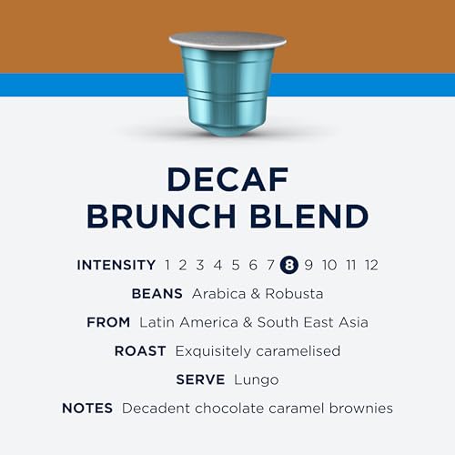 CafePod Espresso Decaf Coffee Pods - Compatible with Nespresso Coffee Machine, Intensity 12 with Rich Caramelised Chestnut Notes - Rainforest Alliance Sourced - Decaf Brunch Blend 108 Capsules