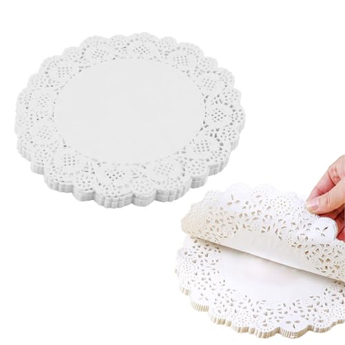 Napperon Papier Blanc Dentelle 12po Rond 100pcs