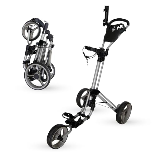 Chariot de golf à 3 roues pour éviter le mal de dos avec pliage rapide en 1 seconde