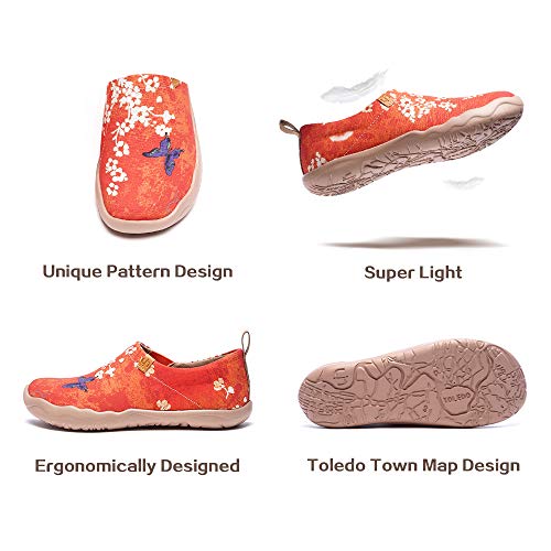 Image of UIN Women's Slip On Shoes Colorful Comfortable Lightweight Art Travel Sneakers Casual Floral Stylish Everyday Loafers