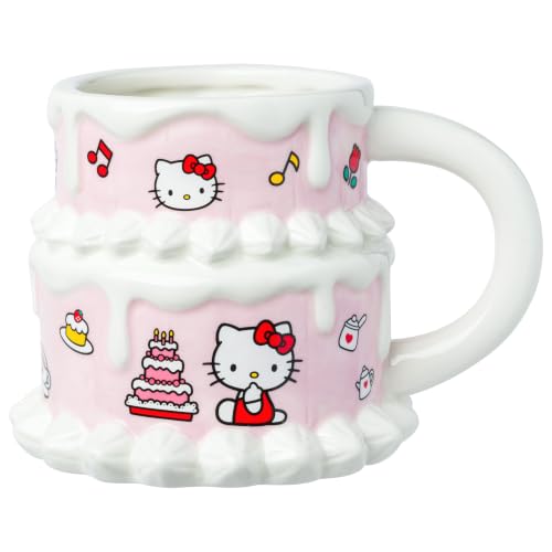 Image of Silver Buffalo Sanrio Hello Kitty Cake Slice, 3D Sculpted Mug, 22oz