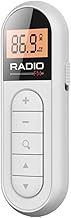 Mini Portable Digital Radio, DAB, FM (76-108MHz), Rechargeable, LED Display, White