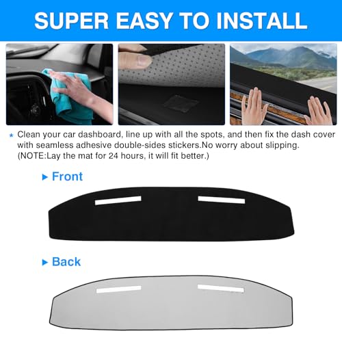 Image of Autorder Dashboard Cover Mat for 1973-1977 1978 1979 Ford F100 /F150 /F250 /F350 /Bronco Pickup Truck Accessories Dash Cover Upgrade Velvet Dash Mat Sunshade Glare UV Rays Protector