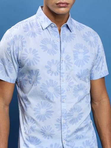 Image of Highlander Men's Slim Fit Shirts | Printed | Half Sleeves | Spread Collar | Casual Shirts | Stylish Shirt