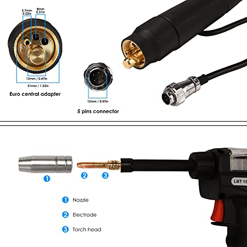 Hynade Spool Mig Gun,Air Cooled 10Ft 150A Lbt150 Mig Spool Torch For Welding Machine #TOP1
