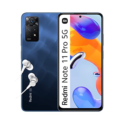 Xiaomi Redmi Note 11 Pro 5G - 8+128GB スマートフォン、6.67インチ 120Hz FHD+ AMOLED スクリーン、Snapdragon 695、108MP+8MP+2MP AI トリプルカメラ、5000mAh、アトランティックブルー (ES バージョン + 3 年保証)