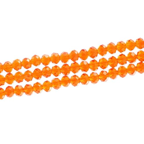 Image of 700pcs Czech Faceted Rondelle Crystal Glass Beads 8mm Bulk Sun (Orange)