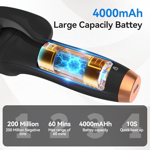 Image of Cordless Curling Iron Hair Curler 40 Mins Use Time Portable Ceramic Travel Curling Iron