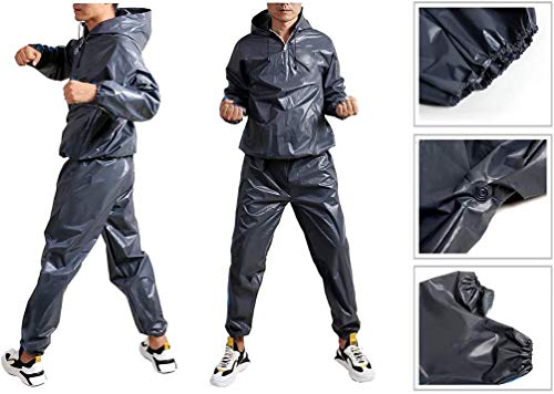 GOLD XIONG PADISHAH 2020 Upgrade New EVA Heavy Duty Sweat Sauna Suit | Anti-Rip Full Body Sweat Suits Exercise Gym Suits Fitness | Weight Loss Sauna Suit for Women Men (Size 3XL,Blue)