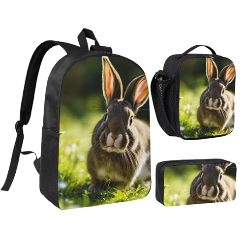 Sac à dos école imprimé lapin kit complet pour éviter les oublis