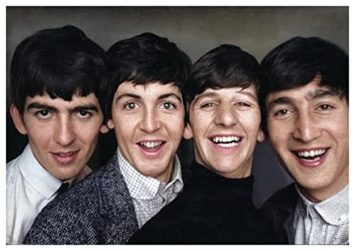 Reproduction des Beatles – Smiling Poster Format A2 59,4 x 42 cm - Les Beatles, Paul McCartney, John Lennon, RIngo Starr, George Harrison Reproduction des Beatles - Smiling Poster Format A2 59,4 x 42 cm