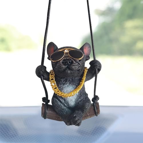 Swinging Frenchie Car Mirror Charm