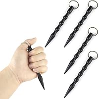 CBRVTY Juego de 4 Kubotan Martillo de Autodefensa de Emergencia, Llavero Herramienta Autodefensa Legal Mujeres, Kubotan para Sobre la Marcha Negro