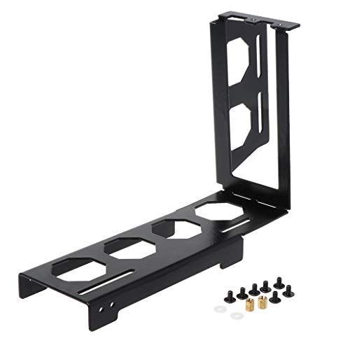 Preisvergleich Produktbild JOYKK Metal Grafikkartenhalterung Riser Fixed Vertical ATX Gehäuse PCI-E Interne Halterungen Halter Stent Ständer - Schwarz