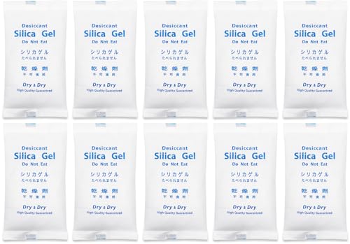 Image of Dry & Dry 500 Gram [10 Packets] Silica Gel Packets Desiccants, Silica Packets - Rechargeable Moisture Absorbers for Food Storage, Electronics, 3D Filament & Safes