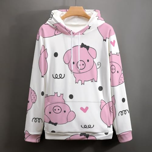 Sweatshirt Pull Cochon Mignon UMENG cadeau original pour anniversaire S