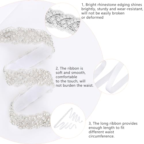 Aster Bridal Rhinestone Belt for Women, Handcrafted Sparkly Rhinestone Belt for Formal Dress, Glitter Wedding Dress Belt3