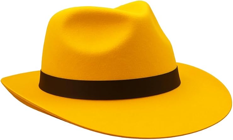 Karnival Costumes Adults Yellow 20s Gangster Fedora Hat Costume Accessory
