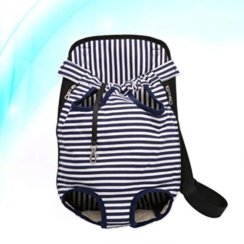 POPETPOP 1 mochila para animais de estimação com listras portáteis de lona macia bolsa de transporte