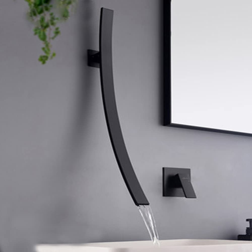 Aquieen Wall Mounted Single Lever Basin Mixer with Provision for Hot & Cold Water (Amor) (Matt Black)-image-38