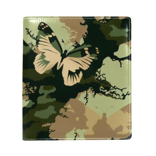 Funda de libro lavable mariposas camuflaje para evitar esquinas dobladas en mochilas