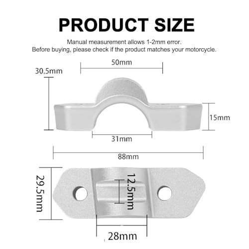 Elevador de manillar moto R1300GS 2024 abrazadera de montaje ajustable de 15 mm a 30 mm 5