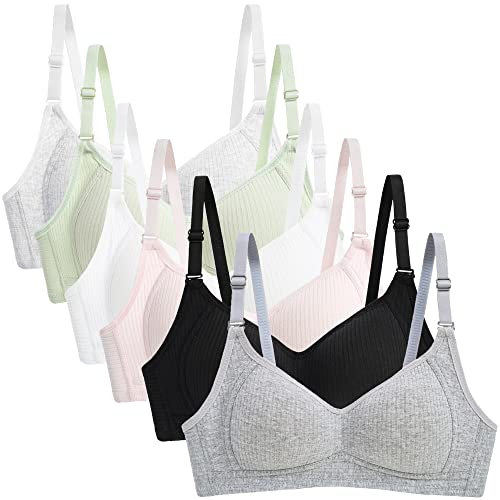 Aivtalk Training Bras For Big Girls Wireless Padded Cami Bralettes Lightweight Sports Vest Bra For Teens 6 Pack Preteen Bras #TOP29