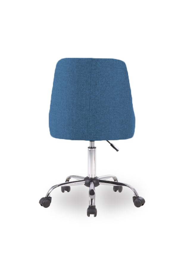Image of Taskpro Fabric Upholstered Height-Adjustable 360 Swivel Revolving Office Study Desk Chair in Blue Color
