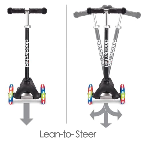 Image of 3 Wheel Scooters for Kids, Kick Scooter for Toddlers 2-6 Years Old, Boys and Girls Scooter with Light Up Wheels, Mini Scooter for Children (Black)