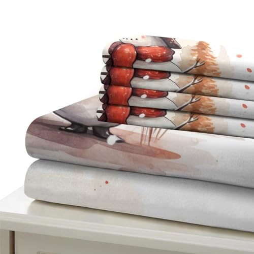 Housse de couette bonhomme de neige parure de lit microfibre 3D - 7