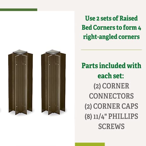 Gardener's Supply Company Raised Garden Bed Lifetime Corner | Sturdy Rustproof Aluminum Planter Box Corner Brackets With Screws And Plastic Cap Included | 10" (Set Of 2) #TOP5