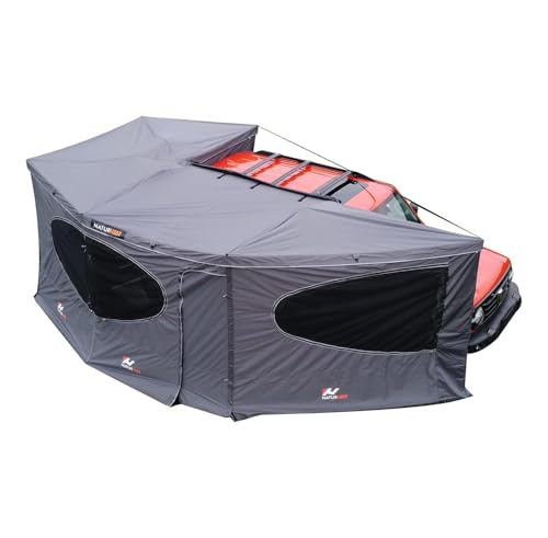Naturnest 270 Car Awning with LED and Retractable Side