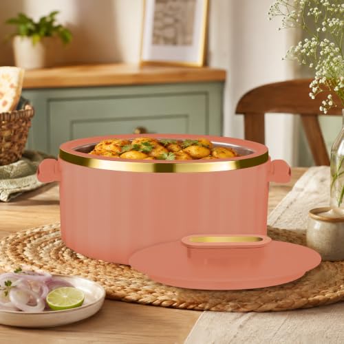 Image of Trueware Celebration Inner Steel Casserole 2900 ML | PU Insulated | BPA Free | Odour Proof | Food Grade| Ideal for Chapatti | Roti | Curd Maker | Thermoware | Hot Pot