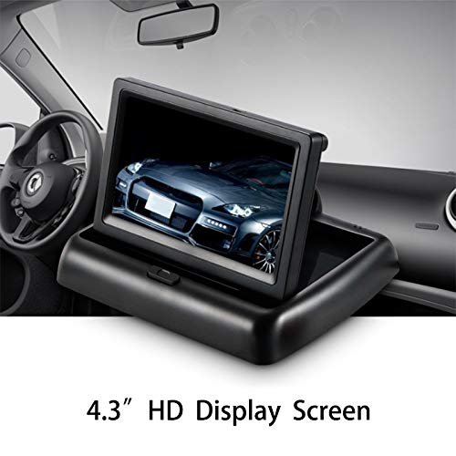Riloer Kit Telecamera di Retromarcia per Auto, Monitor LCD TFT Digitale da 4 ,3 Pollici + Telecamera di Parcheggio di Backup HD Impermeabile 8V-12V, con Visione Notturna IR, Grandangolo 170