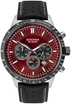 Sekonda Men’s Chronograph Watch, with Various Colour dials in Either a Leather Strap or Stainless Steel Bracelet